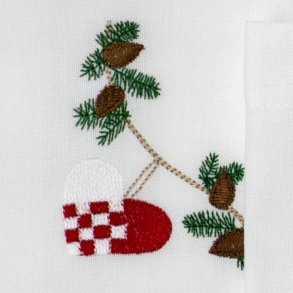 Juleserviet med rd julehjerte