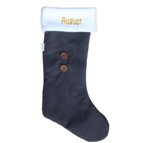 Julesok i lkker fleece-Mrkegr-med/uden navn