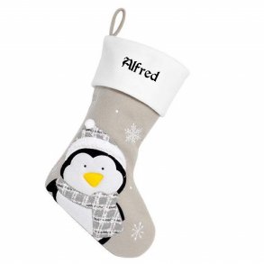 Julesok-Pingvin-Gr-med/uden navn