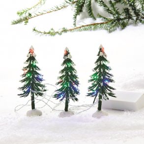 3 stk. juletrer med kulrte lys