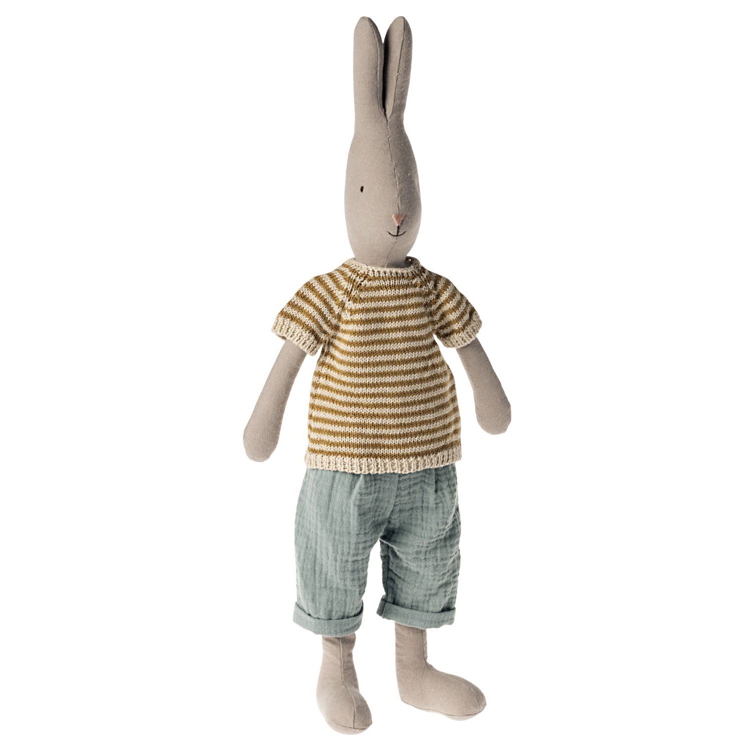 Kanin Str. 3 med strikket bluse og bukser fra Maileg, 49 cm