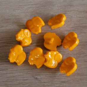 9 stk. Knapper i plast-Gul-Egern