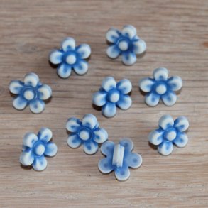 10 stk. Knapper i plast-Bl-Blomst