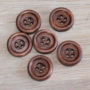 6 stk. Knapper i tr