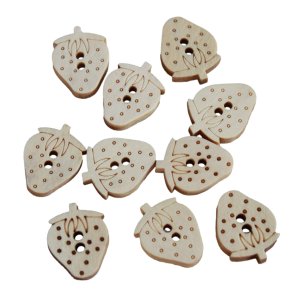 10 stk. Knapper i tr-Jordbr