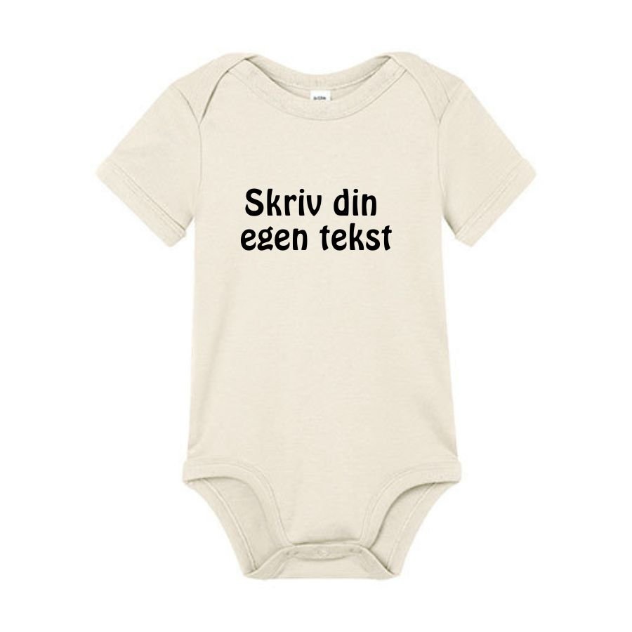 �kologisk body med korte �rmer - Beige - Skriv din egen tekst 62-68 (3-6 m&aring;neder)