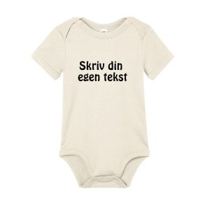 �kologisk body med korte �rmer - Beige - Skriv din egen tekst