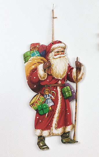 Kravlenisse i tr, Julemand med julegaver, 40 cm