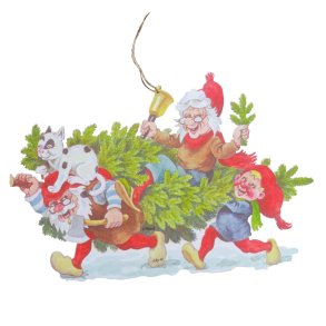 Kravlenisse i tr fra Vilhelm Hansen, Juletret bres hjem, 40 cm