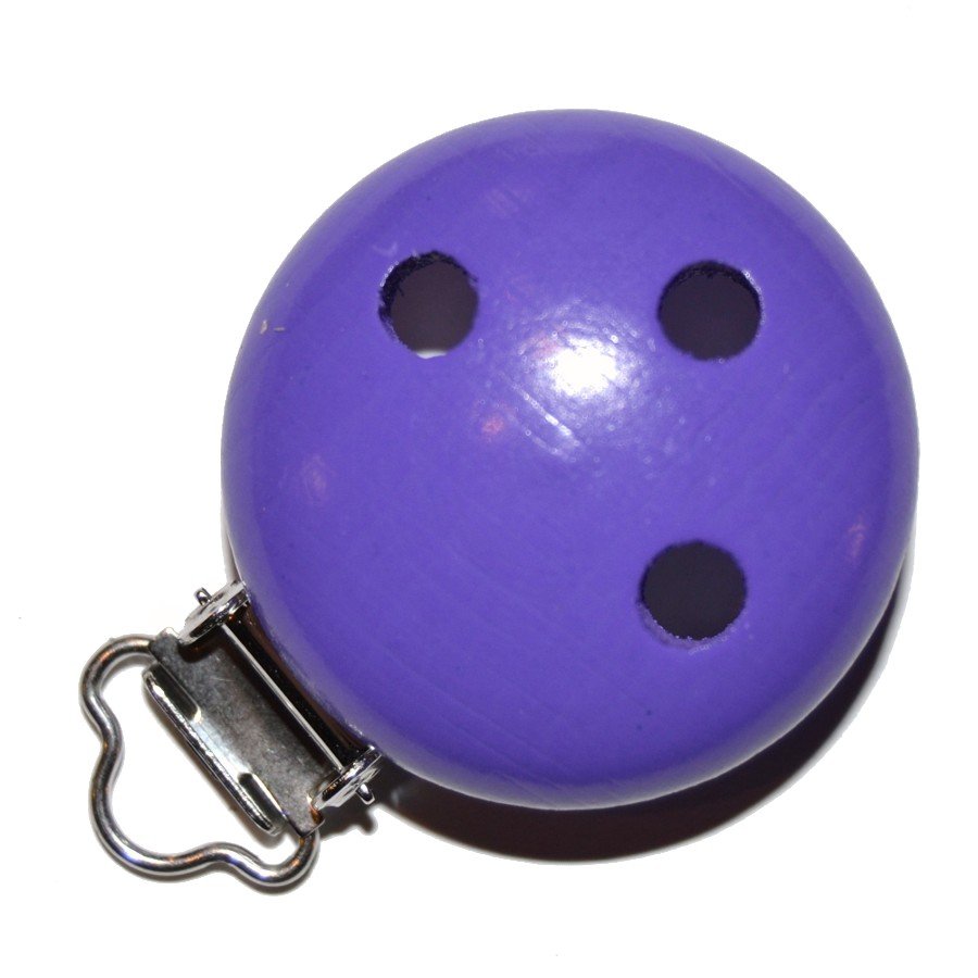 5 stk. Tr�clips ensfarvede Lilla