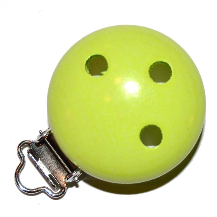 5 stk. Tr�clips ensfarvede Limegr�n