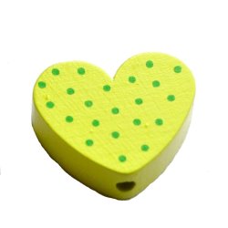 10 stk. Tr�perler - Hjerter med prikker - Lodret - Blandet