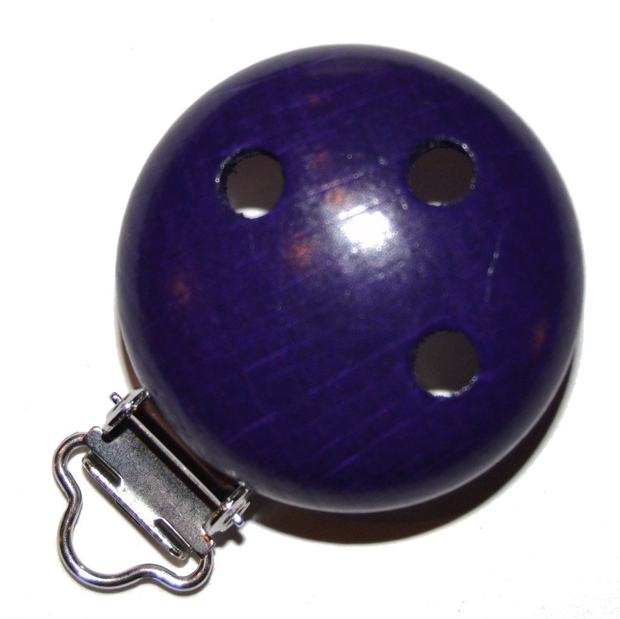 5 stk. Tr�clips ensfarvede M�rkelilla