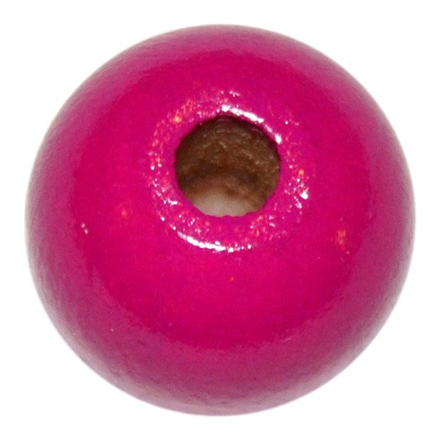 15 stk. - 12 mm runde tr�perler M�rk pink