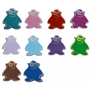 5 stk. Trperle - Monster - Lodret - Blandet