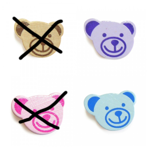 11 stk. Trperler - Bamser lille - Lodret - Blandet