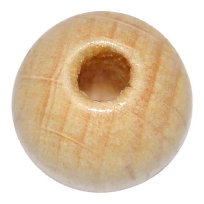 5 stk. - 15 mm runde tr�perler Natur