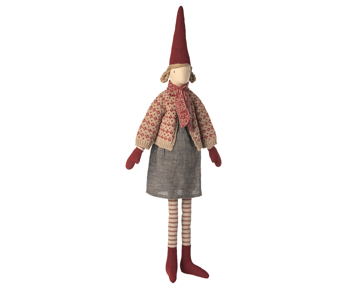 Maileg Nisse, str. 4 - Pige -Nederdel og cardigan