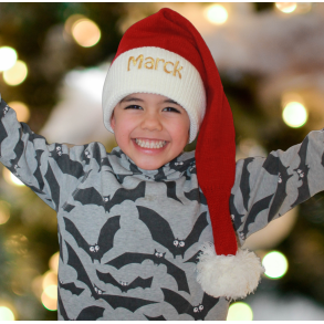 Nissehue i fin strik-Rd-Fra 2 r til voksen-med/uden navn