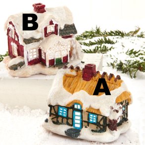 Hus med LED lys til nisselandskab-Nr. B