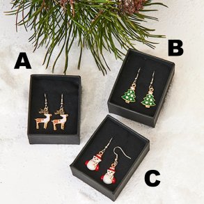 reringe med juletr, snemand og Rudolf