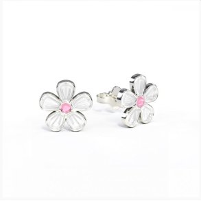 restikker i slv-Hvid Blomst-9 mm