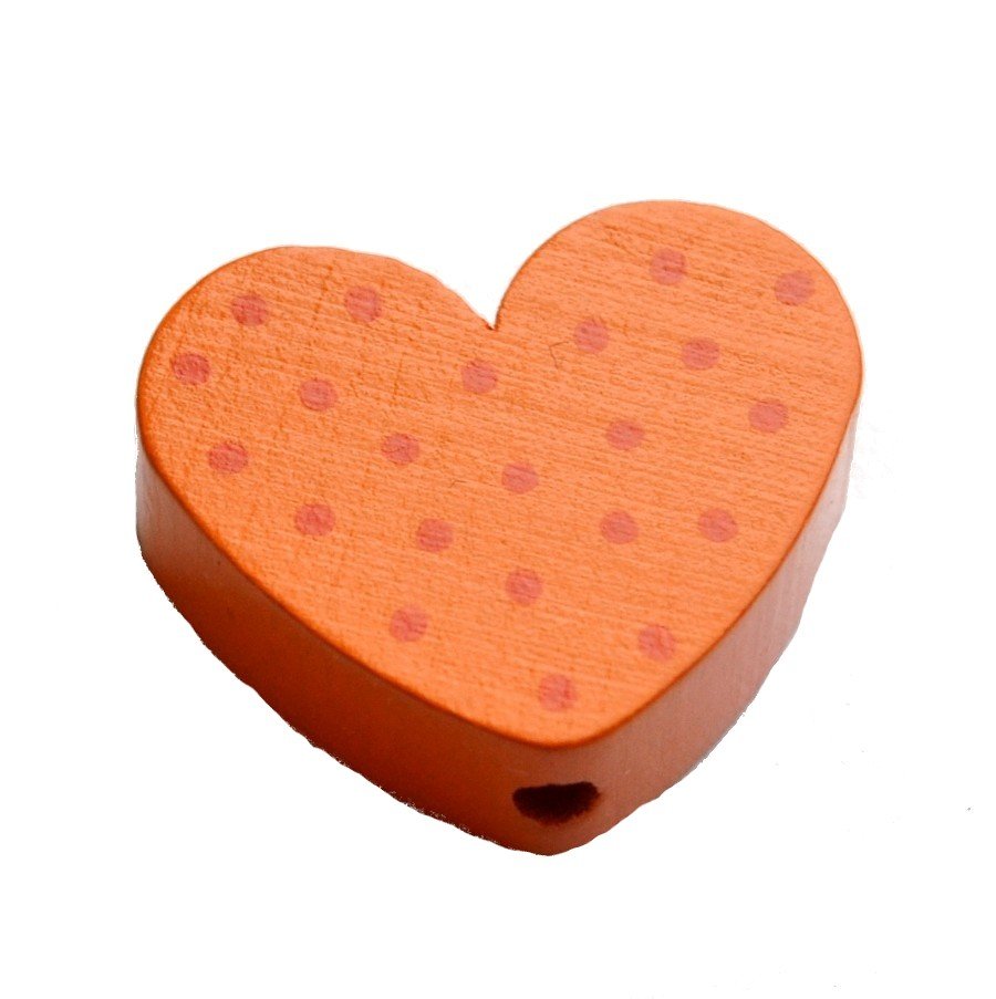 10 stk. Tr�perler - Hjerter med prikker - Lodret - Blandet