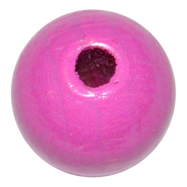 5 stk. - 15 mm runde tr�perler Pink