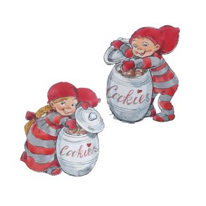 2 stk. Pobra babynisser med cookies