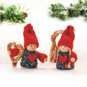 2 sm Nissefigurer fra Pobra  8 cm hje