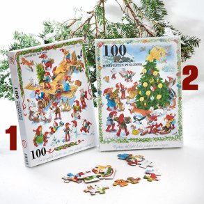 Vilhelm Hansen puslespil 100 brikker-Juletr nr. 2
