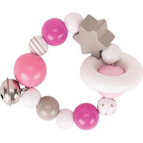 Rangle med trperler-pink/gr/hvid