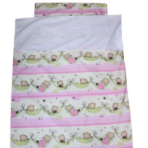 Juniorsengetj med bamser, Lyserd, med/uden navn