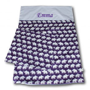 Babysengetj, Elefanter lilla, med/uden navn