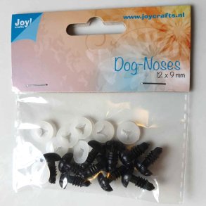 10 stk. sikkerheds nser i str. 12 x 9 mm, Sort