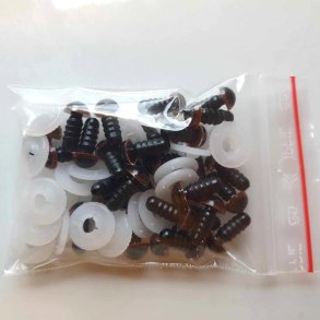 5 par sikkerhedsjne i str. 8 mm, Amber