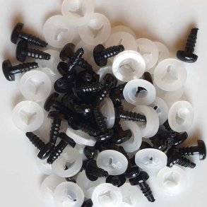 40 stk. sikkerheds nser i str. 8,5 x 5 mm, Sort