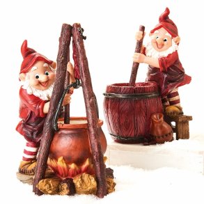 2 stk. Skovmnd som laver mad