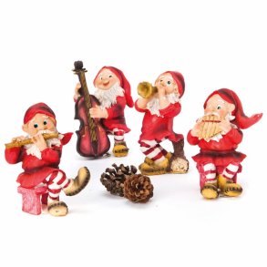 4 stk. Skovmnd med musikinstrumenter