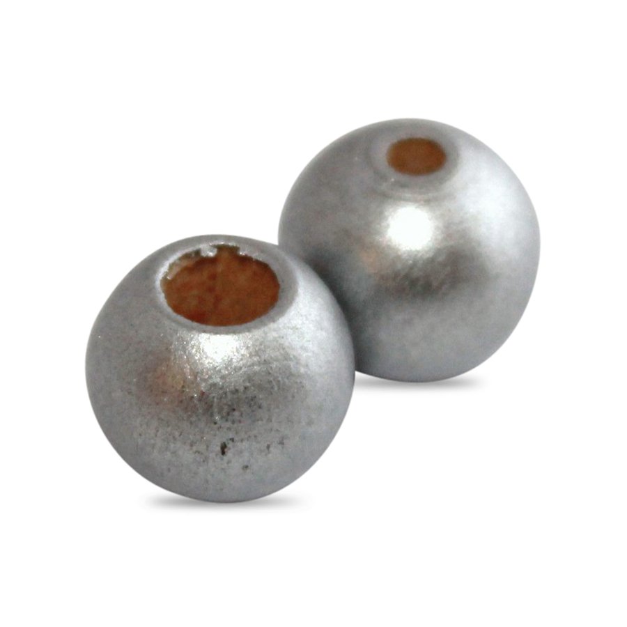 8 stk. - 12 mm sikkerheds tr�perler S�lv