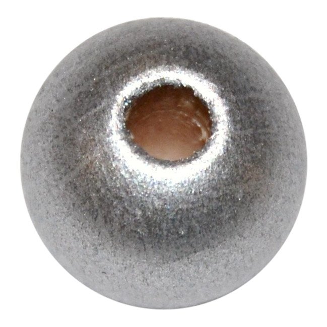 5 stk. - 15 mm runde tr�perler S�lv