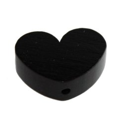 10 stk.  Tr�perler - Hjerter 30 mm - Lodret - Blandet.