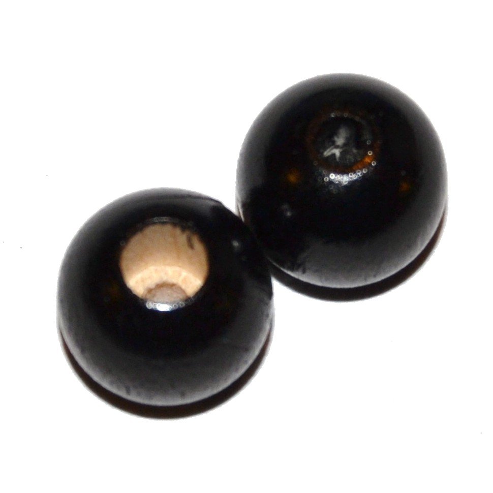 8 stk. - 12 mm sikkerheds tr�perler Sort