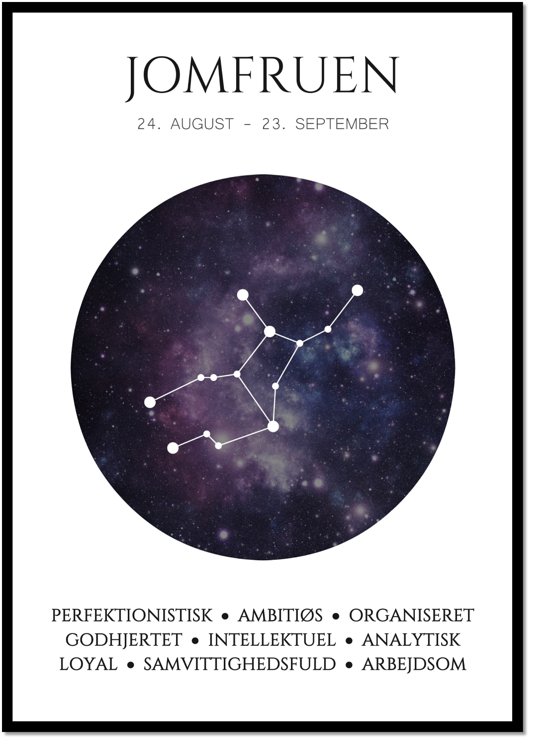 Plakat med stjernetegn - Jomfruen Violet