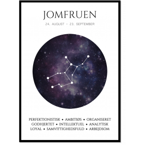 Plakat med stjernetegn - Jomfruen Violet