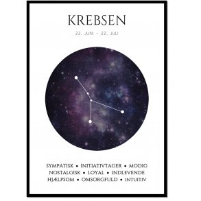 Plakat med stjernetegn - Krebsen Violet