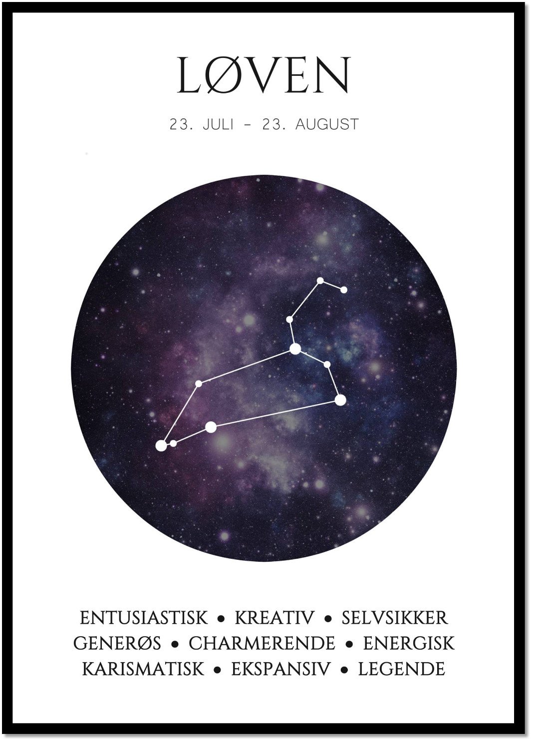 Plakat med stjernetegn - Lven Violet