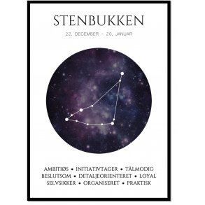 Plakat med stjernetegn - Stenbukken Violet