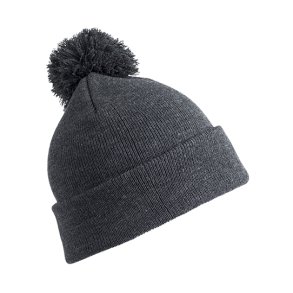 Beanie strikhue med kvast-til brn-Grey-med/uden navn