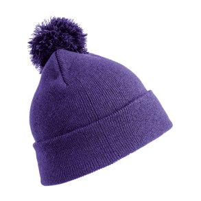 Beanie strikhue med kvast-til brn-Purple-med/uden navn